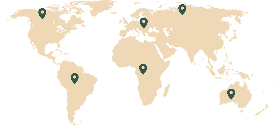 World Map showing our global distribution